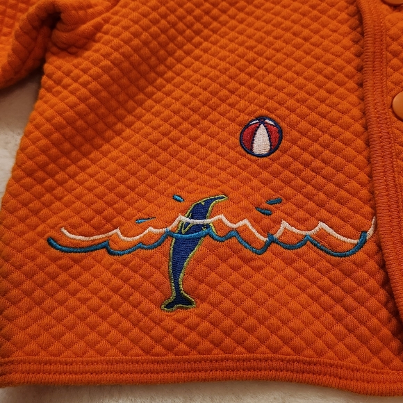 Hanna Andersson Embroidered Quilted Jacket Size 60 (3-6 month) Dolphins Sun - Picture 8 of 15